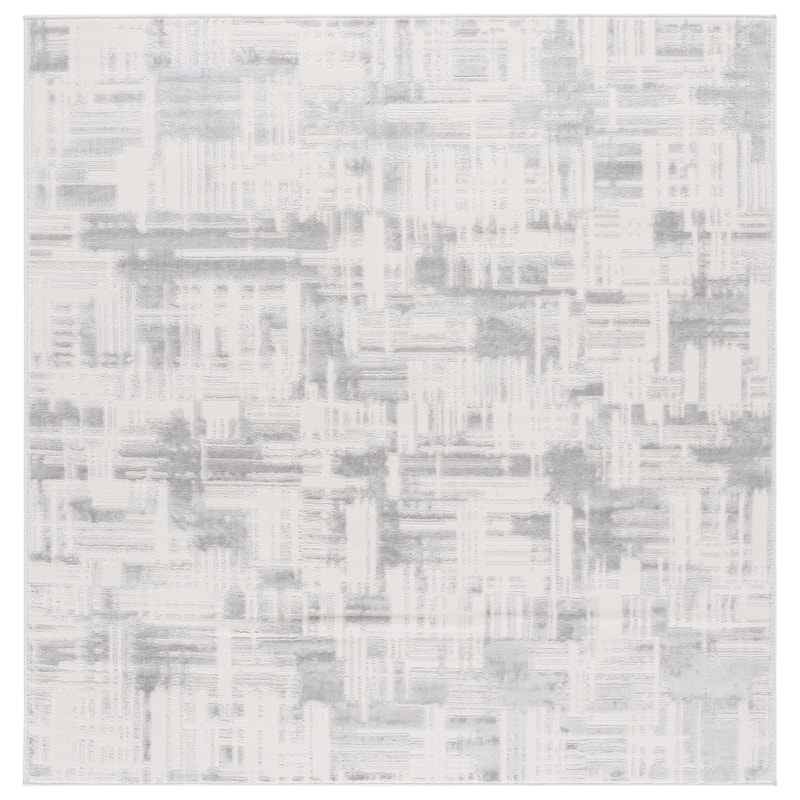 SAFAVIEH Saylor Ondina Modern Contemporary Rug - 6'3" Square - Ivory/Light Grey