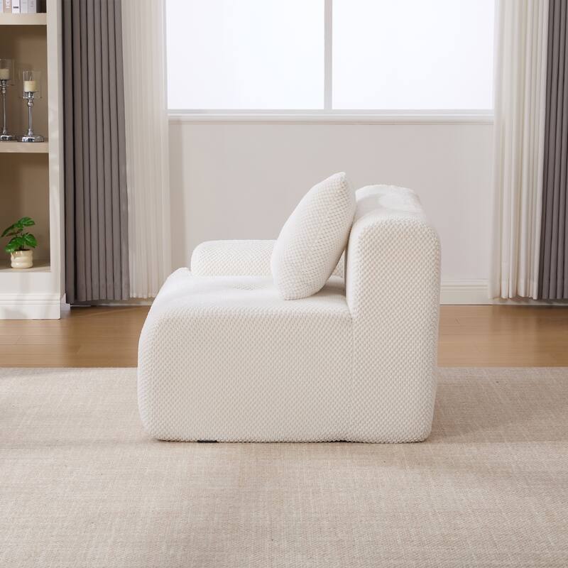 73.2"W Modern Upholstered Loveseat Sofa with 2 Pillows,Fluffy Compressed Sofa, No assembly required