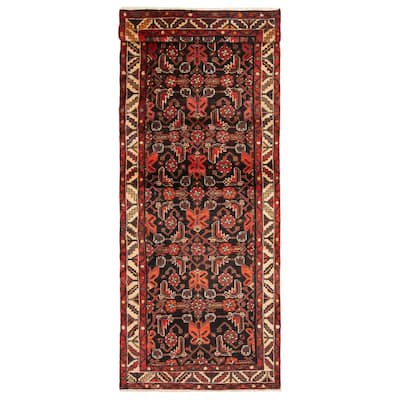 ECARPETGALLERY Hand-knotted Andelz Black Wool Rug - 3'5 x 9'9