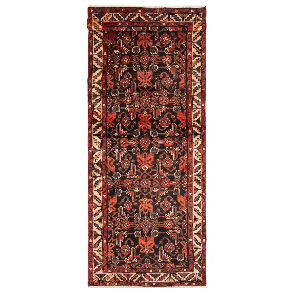 ECARPETGALLERY Hand-knotted Andelz Black Wool Rug - 3'5 x 9'9