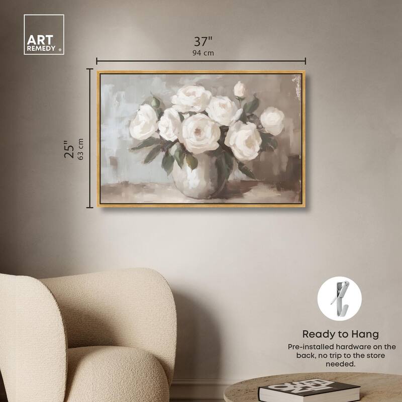 Creamy Cascade Cluster II Canvas by Art Remedy