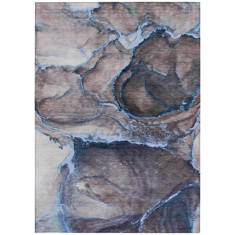Fami Contemporary Abstract Weather Resistant Modern Chic Runner Outdoor Rug