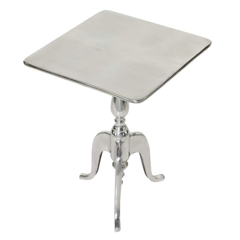 Aluminum Metal Side End Accent Table - Silver - Roche River Decor