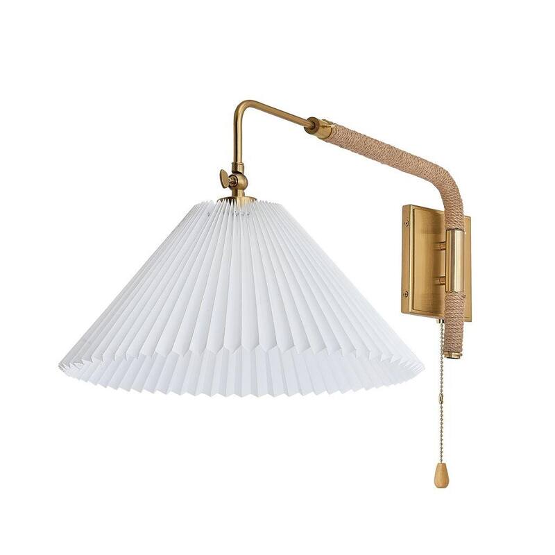 16 Inch 1 light bedroom wall sconce, rotatable arm, gold finish