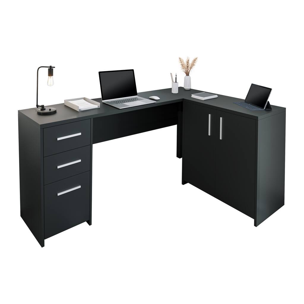 Modern Corner L-Shape Desk with Storage