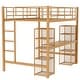 preview thumbnail 13 of 26, Modern Design Full Size Loft Bed with Built-in Ladder,Metal Desk and Shelves