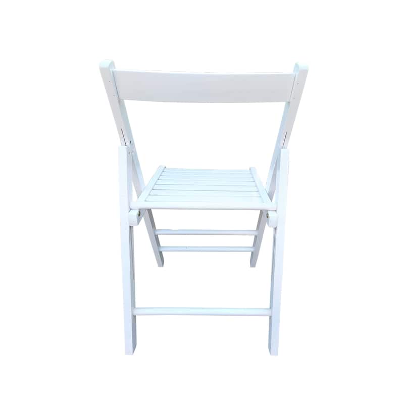 Set of 2 Solid Wood Folding Chairs with Slatted Seat, Open Back, Fully Assembled for Indoor & Outdoor Use