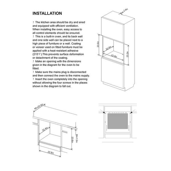 Empava Stainless Steel Electric Convection Singlewall Oven Bed Bath