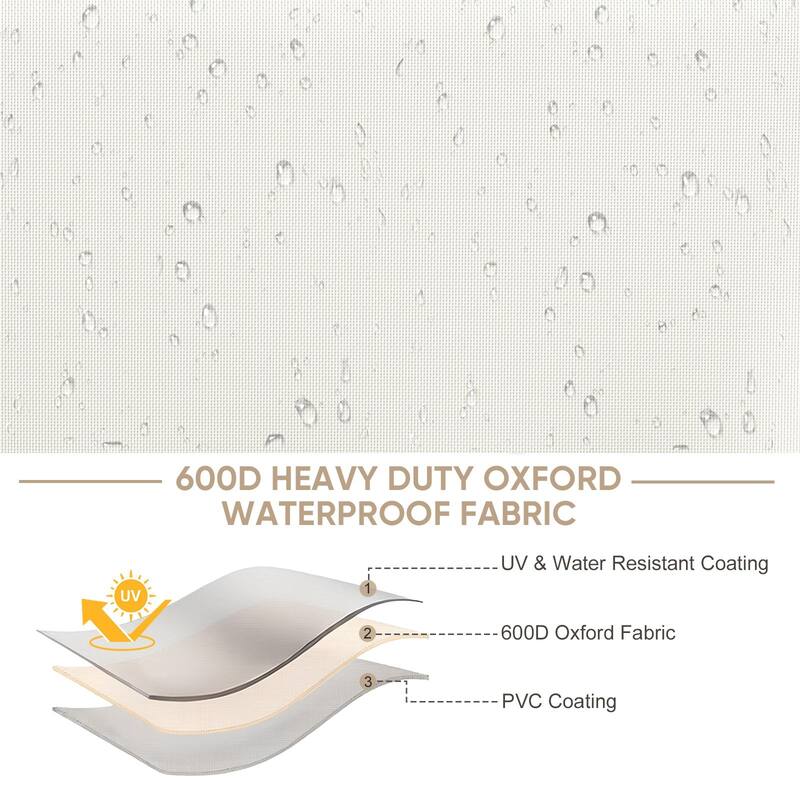 Meyreso Waterproof Heavy Duty Patio Furniture Cover, 600D Oxford, Breathable & Windproof