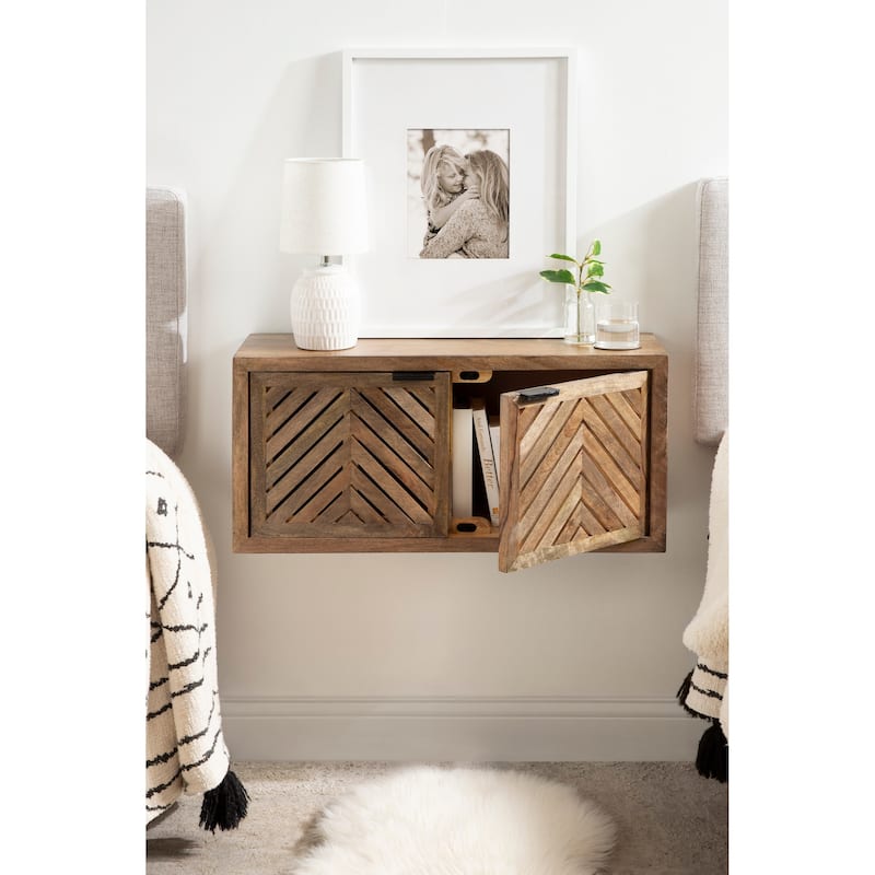 Kate and Laurel Mezzeta Decorative Wood Wall Cabinet