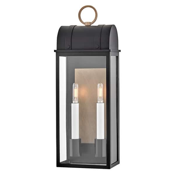 slide 2 of 7, Hinkley Lighting 10664 Campbell 2 Light 22" Tall Outdoor Wall Sconce Black