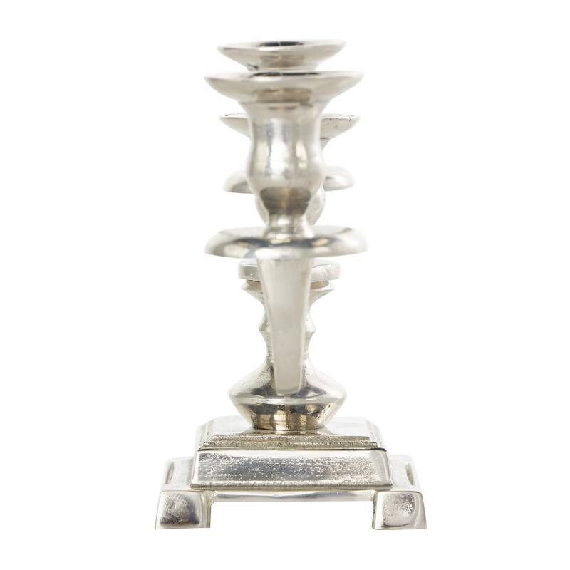 Aluminum Metal Scrolled Candelabra - Gold or Silver - Roche River Decor