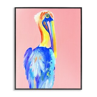 Stupell Pink Pelican Expression Framed Giclee Art Design By Jennifer ...