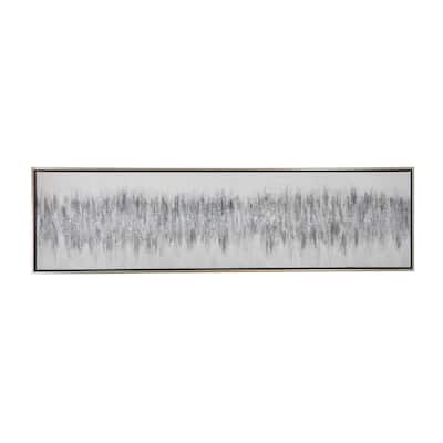 Canvas Abstract Framed Wall Art with Silver Frame - Gray - Roche River Decor