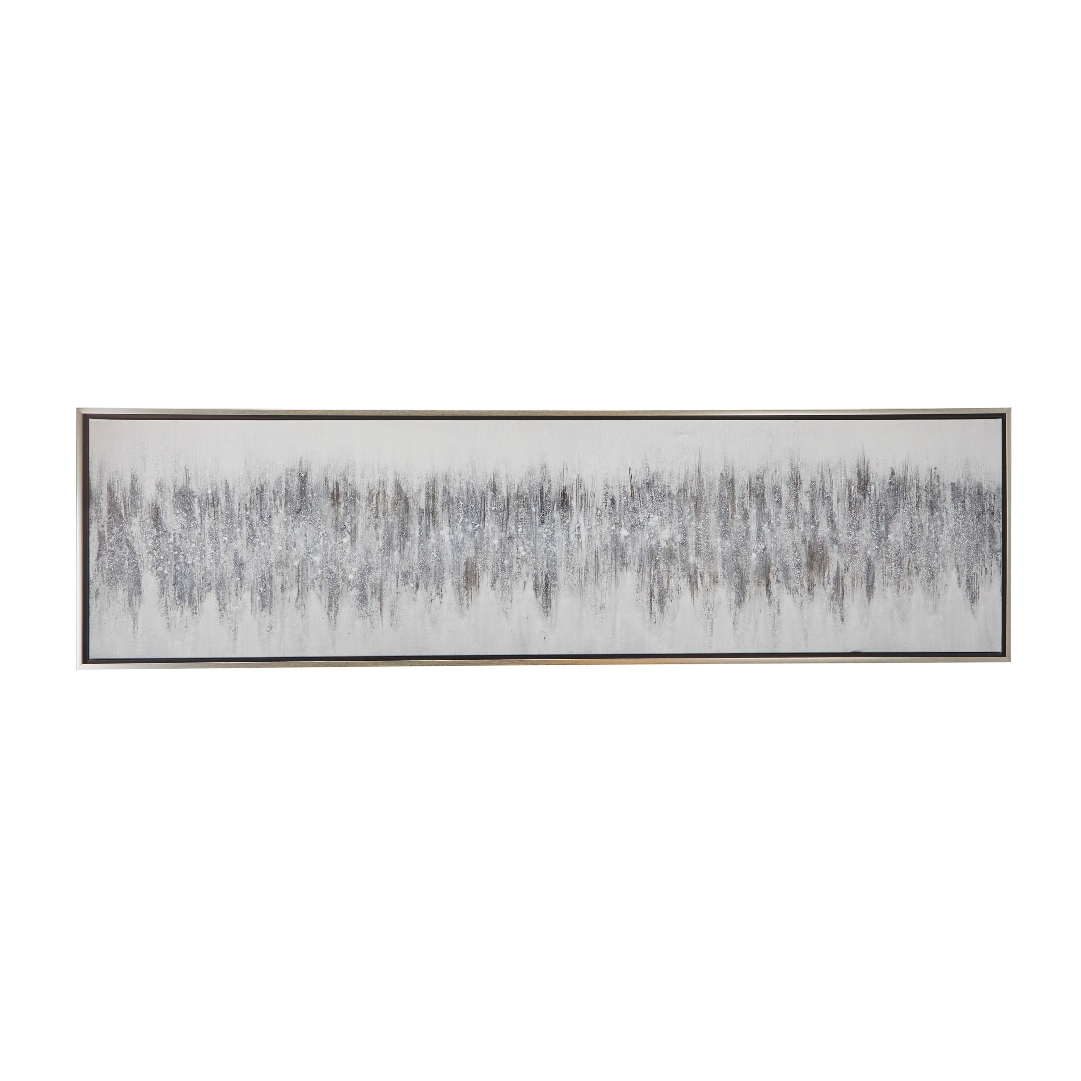 Canvas Abstract Framed Wall Art with Silver Frame - Gray - Roche River Decor