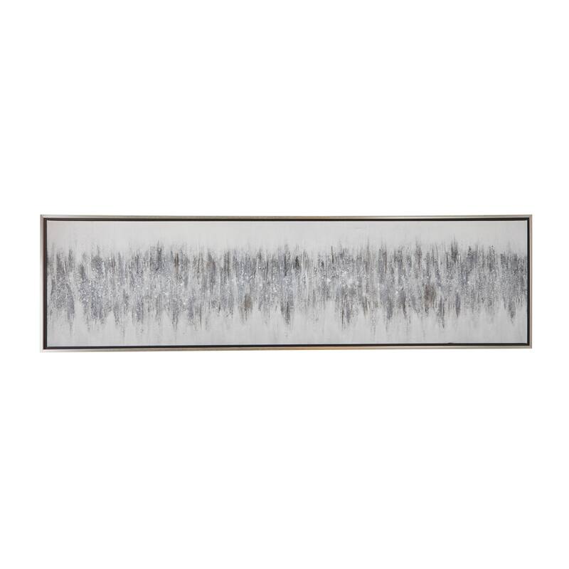 Gray Canvas Modern Abstract Framed Wall Art with Silver Frame On Sale