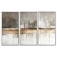 preview thumbnail 13 of 17, Designart Brown and Grey Horizon Abstract - Landscape Framed Wall Art Set of 3
