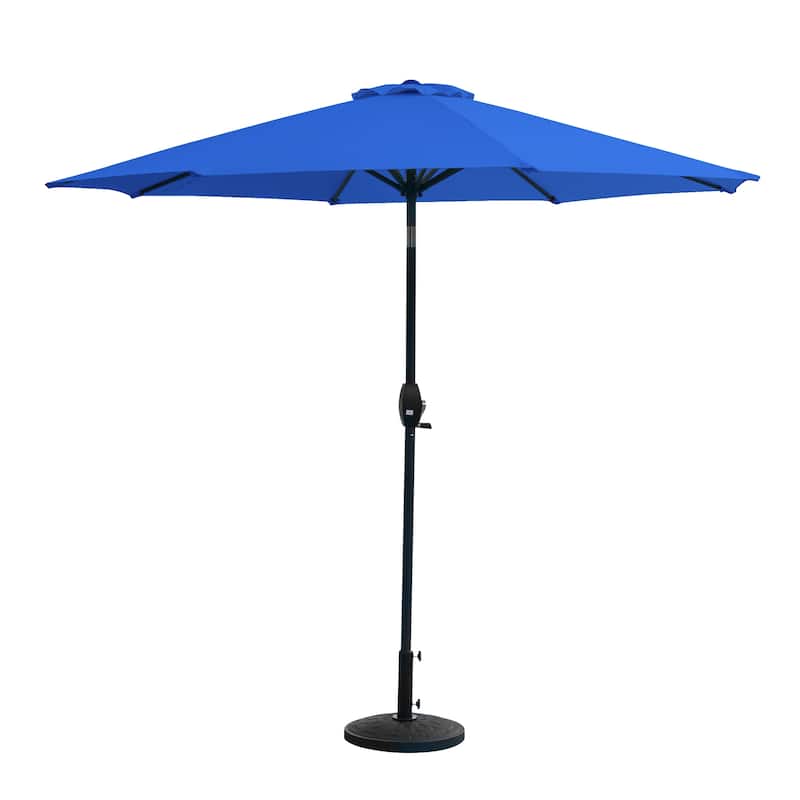 9 Ft Aluminum Patio Umbrella with Decorative Base