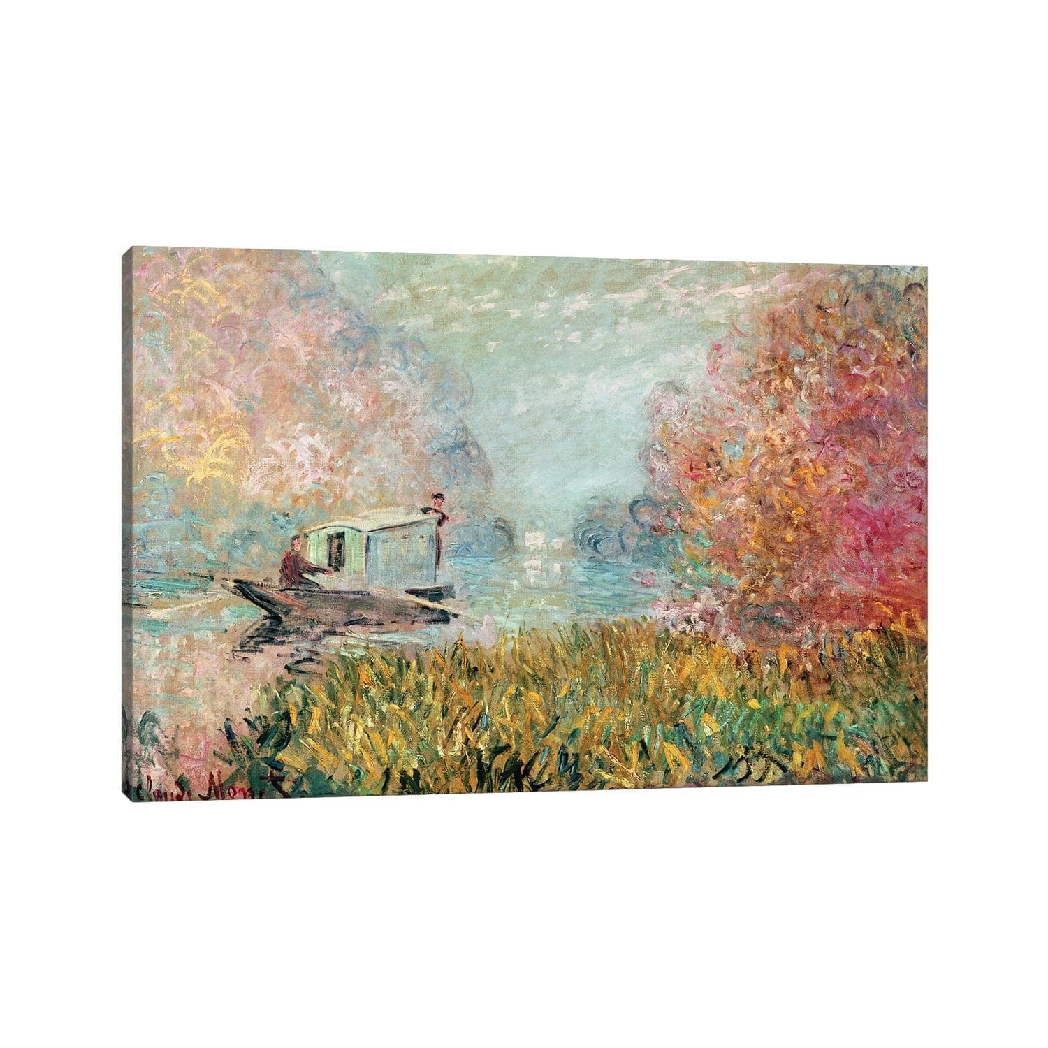 iCanvas "The Boat Studio on the Seine, 1875 " by Claude Monet Canvas Print