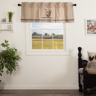 VHC Farmhouse 16x72 Valance Kitchen Curtains Rod Pocket Hanging Loops Khaki Tan 
