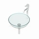 preview thumbnail 3 of 8, Clear 14 in. Round Tempered Glass Vessel Bathroom Sink with Faucet and Pop-up Drain - 14x14 inch