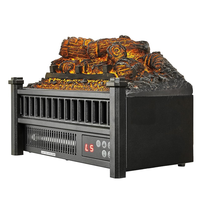 1500W Electric Log Heater with Timer and Remote Adjustable Brightness