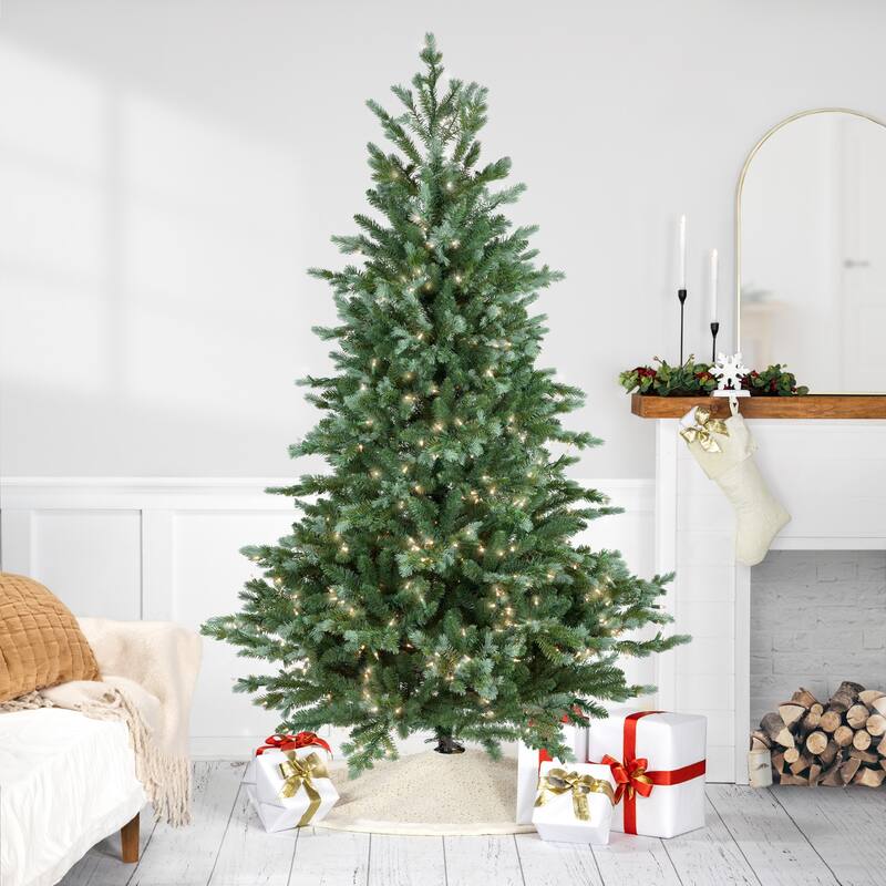 Medium Blue Spruce Artificial Christmas Tree 6' Clear Lights - 6 Foot