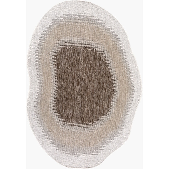 Livabliss Miami Beach Traditional Indoor/Outdoor Area Rug - 7'10" x 10' Specialty - Brown/Cream