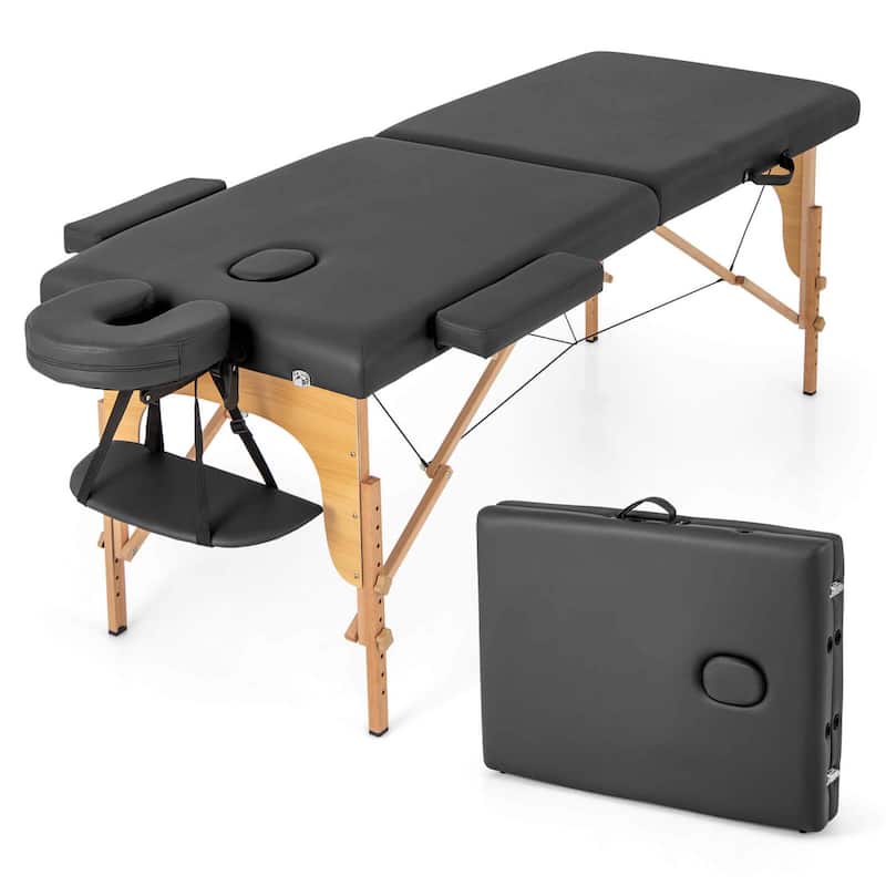 Massage Table Portable Massage Bed Salon Spa Facial Care Bed - Black