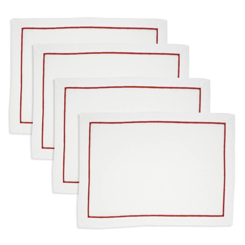 Embroidered Line Design Placemat (Set of 4) - 14"x20"