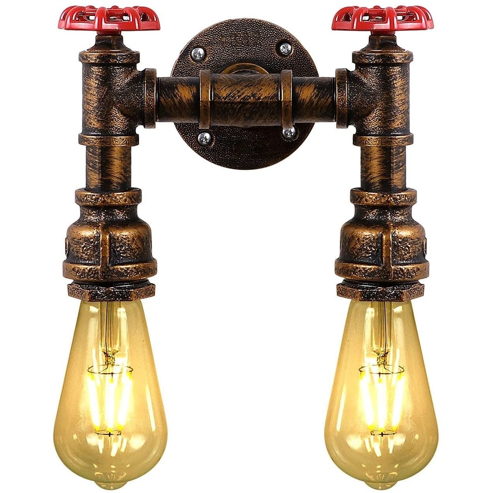 2 Light Water Pipe Wall Sconce Retro Steampunk Wall Light Fixture Bed Bath Beyond 35444088