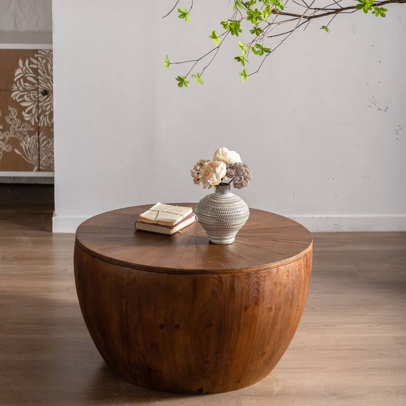 Vintage style barrel coffee table