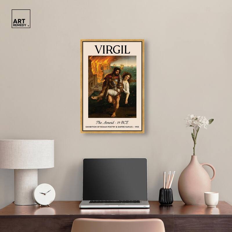 Burning of Troy Canvas by Art Remedy