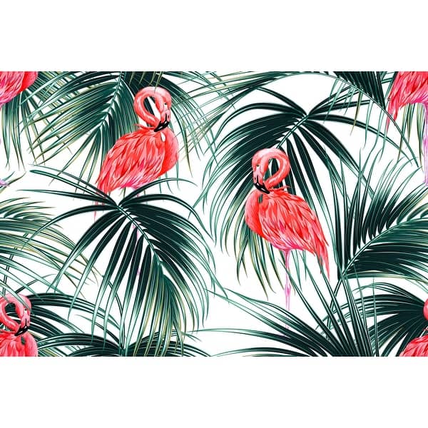 Borney Tropical Flamingos Removable Wallpaper - 10'ft H x 24''inch W ...