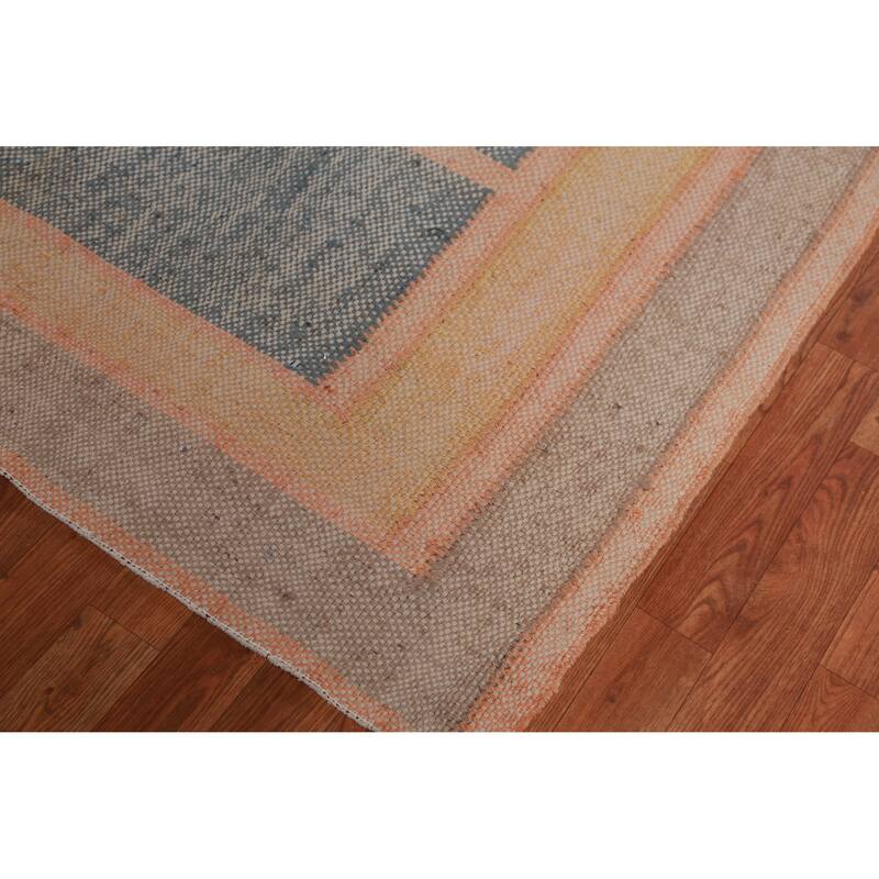 Hand Woven Oriental 100% Jute Carpet Southwestern Modern Multi-Colored Kilim Area Rug - 12' 10'' X 10' 6''