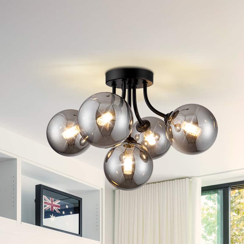Sputnik Flush Mount Ceiling Light Sputnik Light with Glass Globe G9 Base - 5-Light