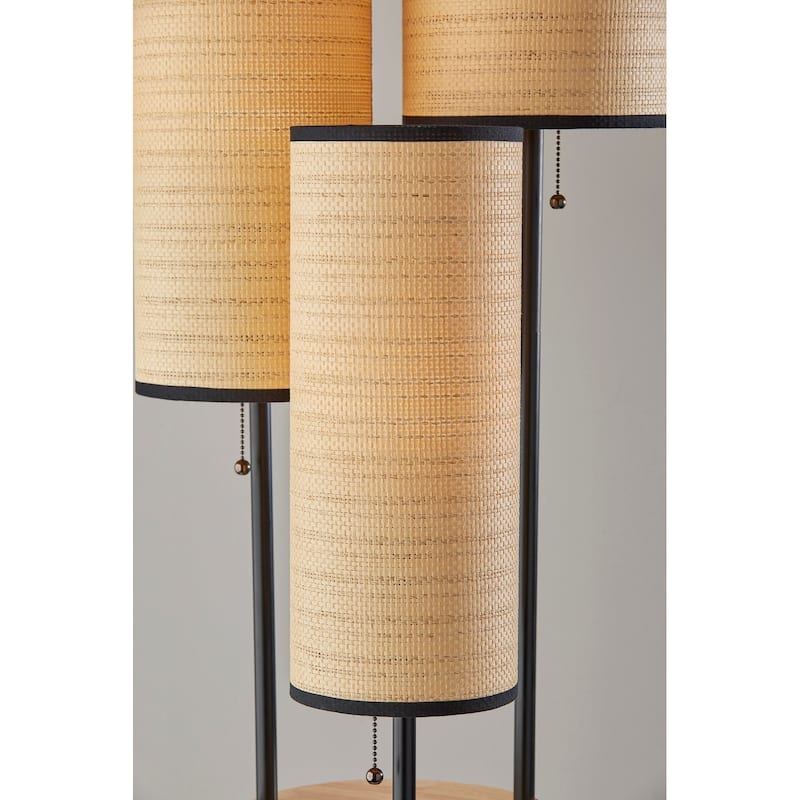 Adesso Trio Satin Steel Floor Lamp