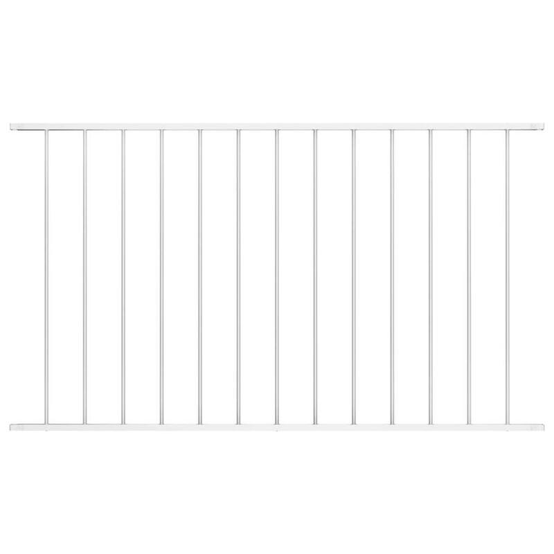vidaXL Fence Panel Powder-coated Steel - 66.9" x 39.4"/ 1 - White