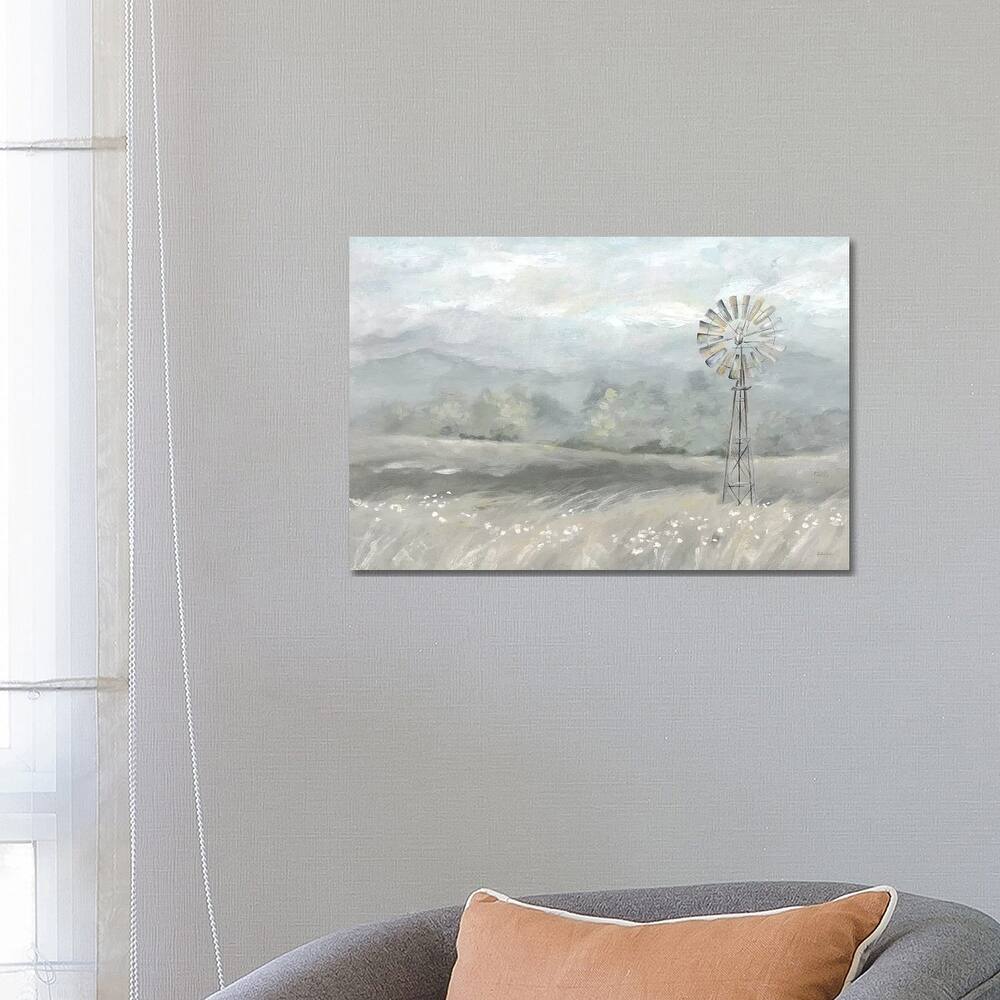 iCanvas "Country Meadow Windmill Landscape Neutral" by Cynthia Coulter Canvas Print