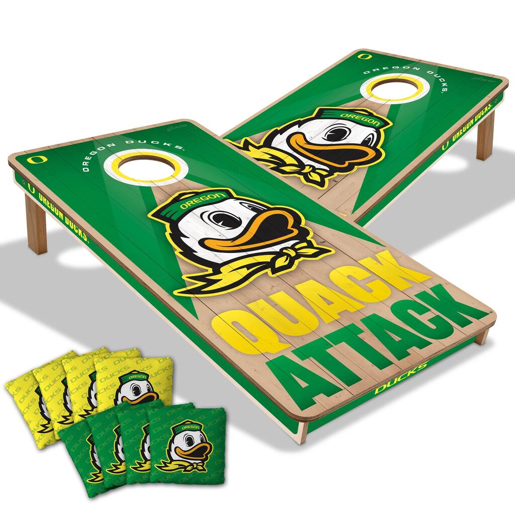 Oregon Ducks NCAA 2x4 Professional Cornhole Board Set