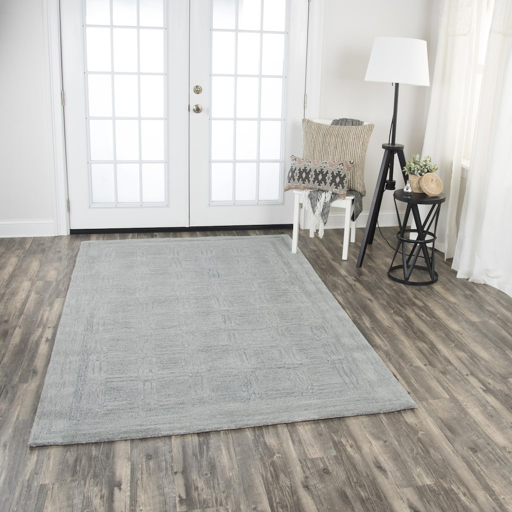 Alora Decor Emerson Grey Squares Hand-tufted Wool Rug