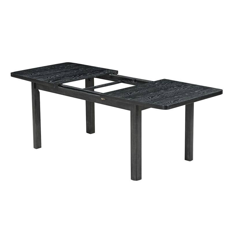 Rustic 9 PCS Extendable Dining Table Set for 8 with Removable Leaf