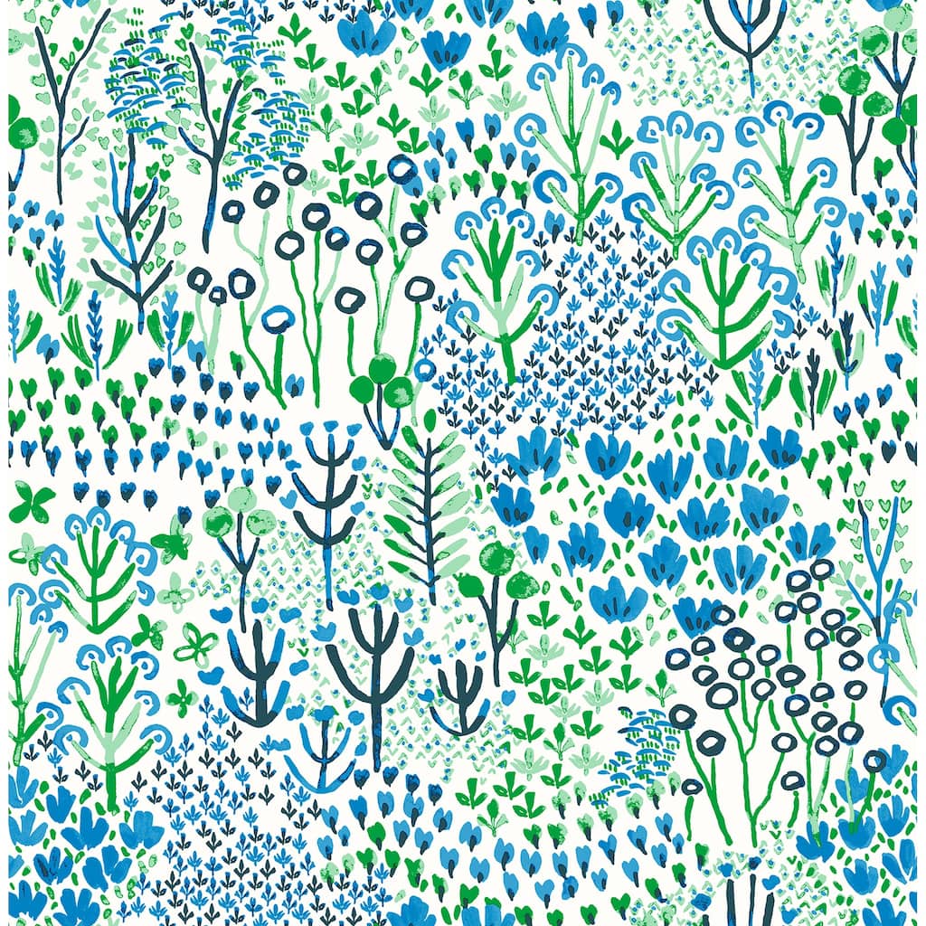 A-Street Prints Chilton Blue Wildflowers Wallpaper