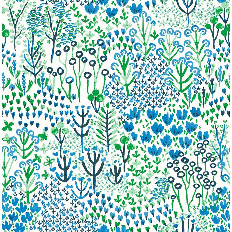 A-Street Prints Chilton Blue Wildflowers Wallpaper