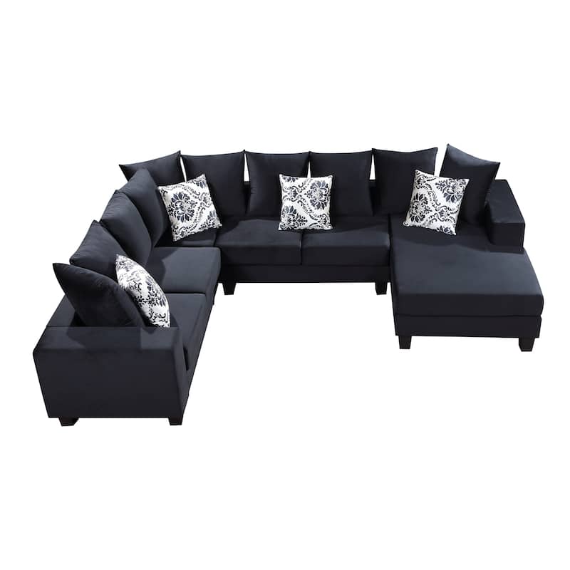 U Shape Modular Sectional Sofa, Velvet Corner Sectional Couch