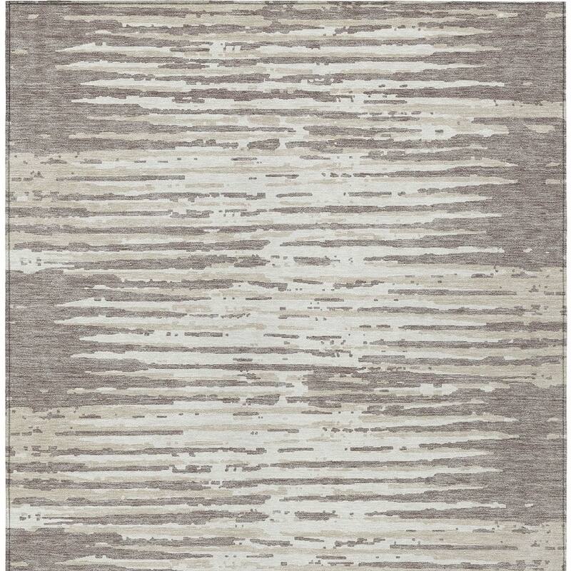 HomeRoots Striped Transitional Rectangle Outdoor Rug
