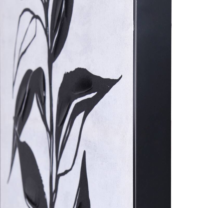 StyleCraft Charcoal Shadow II - Hand Embellished Framed Canvas Art