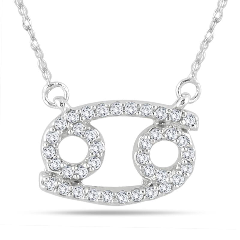 Marquee 1/3 Carat TW Diamond Cancer Zodiac Pendant 10K White Gold
