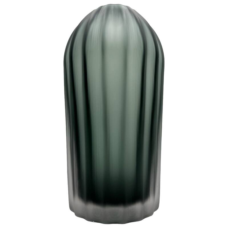 12" High Premium Contemporary Glass Vase in Grayish Blue