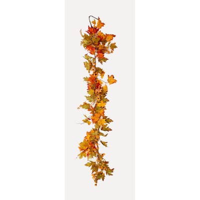 60" Fall Maple Leaves Garland